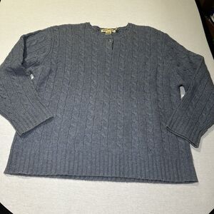 Eddie Bauer Vintage 100% lambswool sweater women's Size L in Light Blue, Grandpa